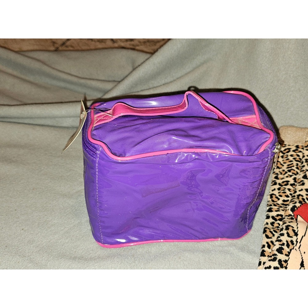 Vintage 2003 Betty Boop Purple Cosmetic Travel Makeup Vanity Bag w/Rop Handle - Picture 3 of 6